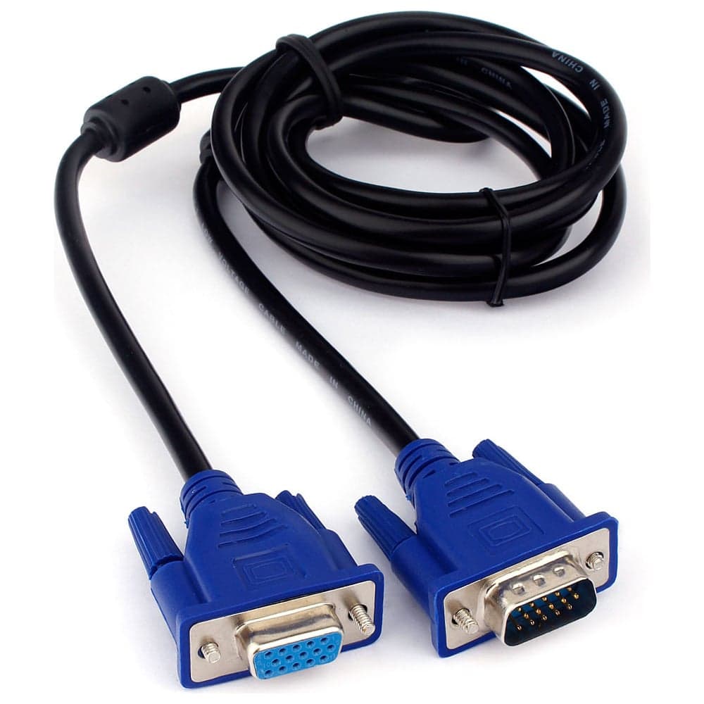 Кабель удлинитель Cablexpert vga pro, 1.8м, 15m/15f, экран, ферритовые кольца, пакет, CC-PVGAX-1.8M