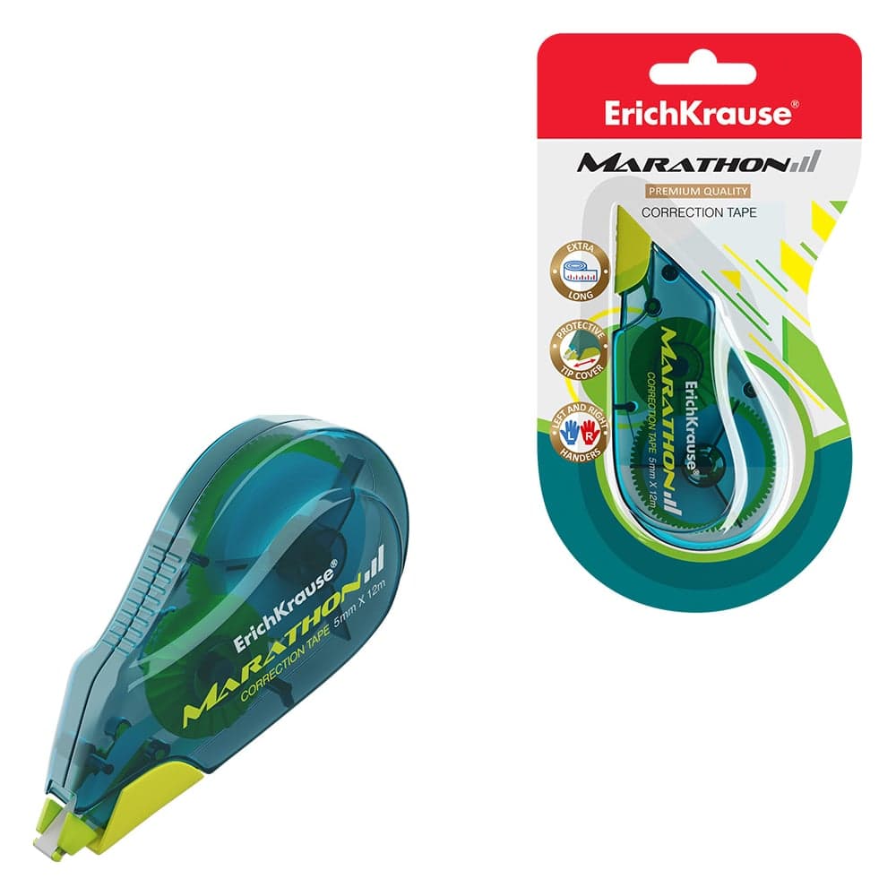 Корректирующая лента ErichKrause Марафон, 5 мм x 12 м, цвет морской волны 53200
