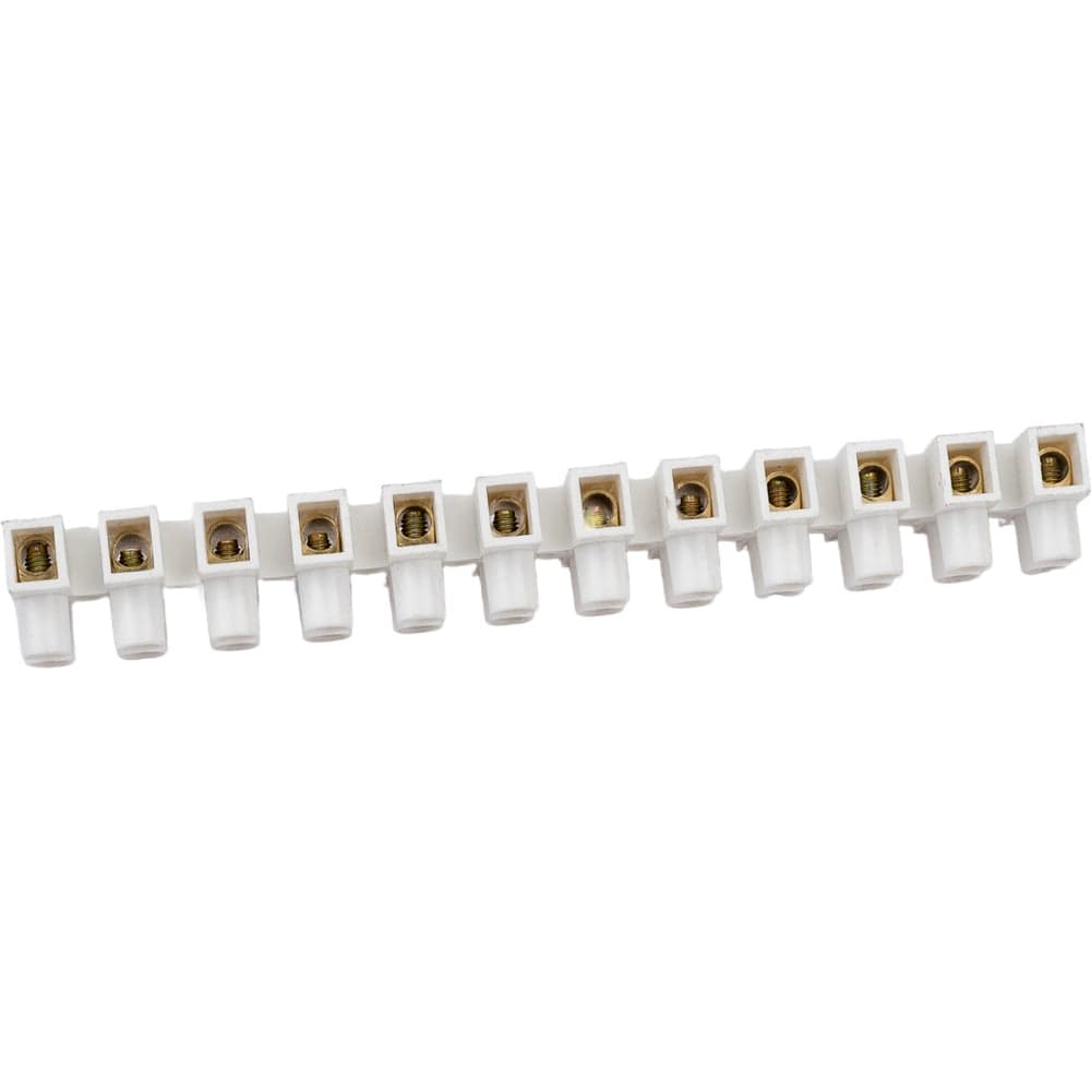 Клеммный блок OXION 6a, сечение 6мм2, 400v, белый, латунь, полипропилен OX-TB6021