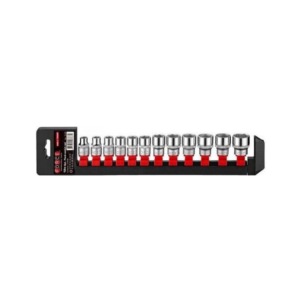 Набор 12-гранных 3/8" DR, 12 предметов (8-19 мм, на планке) FORCE 3128-9 - 2