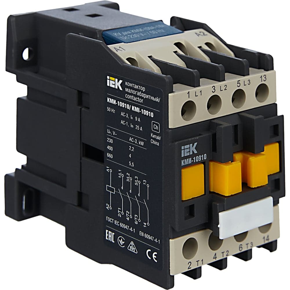 Контактор IEK КМИ-10910 9А 230В ИЭК KKM11-009-230-10