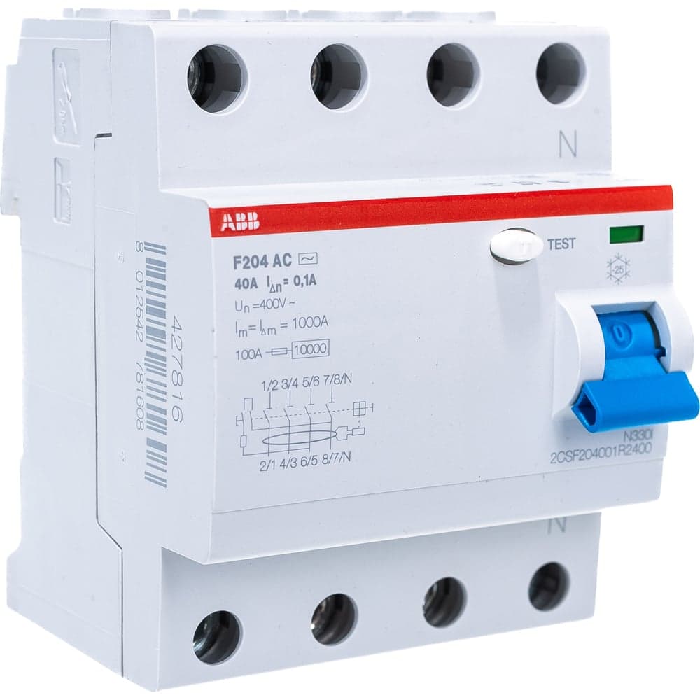 Выключатель дифференциального тока ABB 4 модуля F204 АС-40/0,1 2CSF204001R2400
