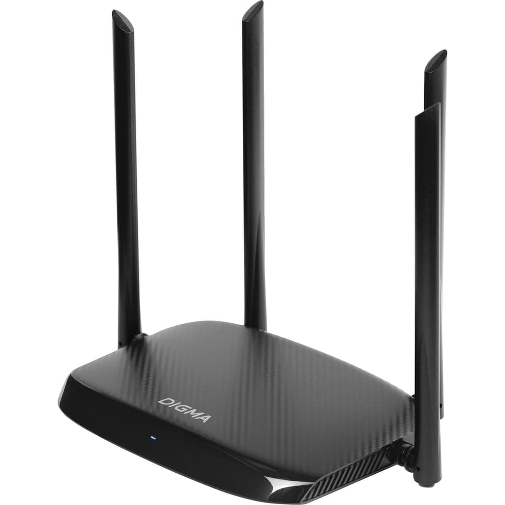 Беспроводной роутер DIGMA DWR-AC1201 AC1200 10/100BASE-TX черный (упак.:1шт) 1870497