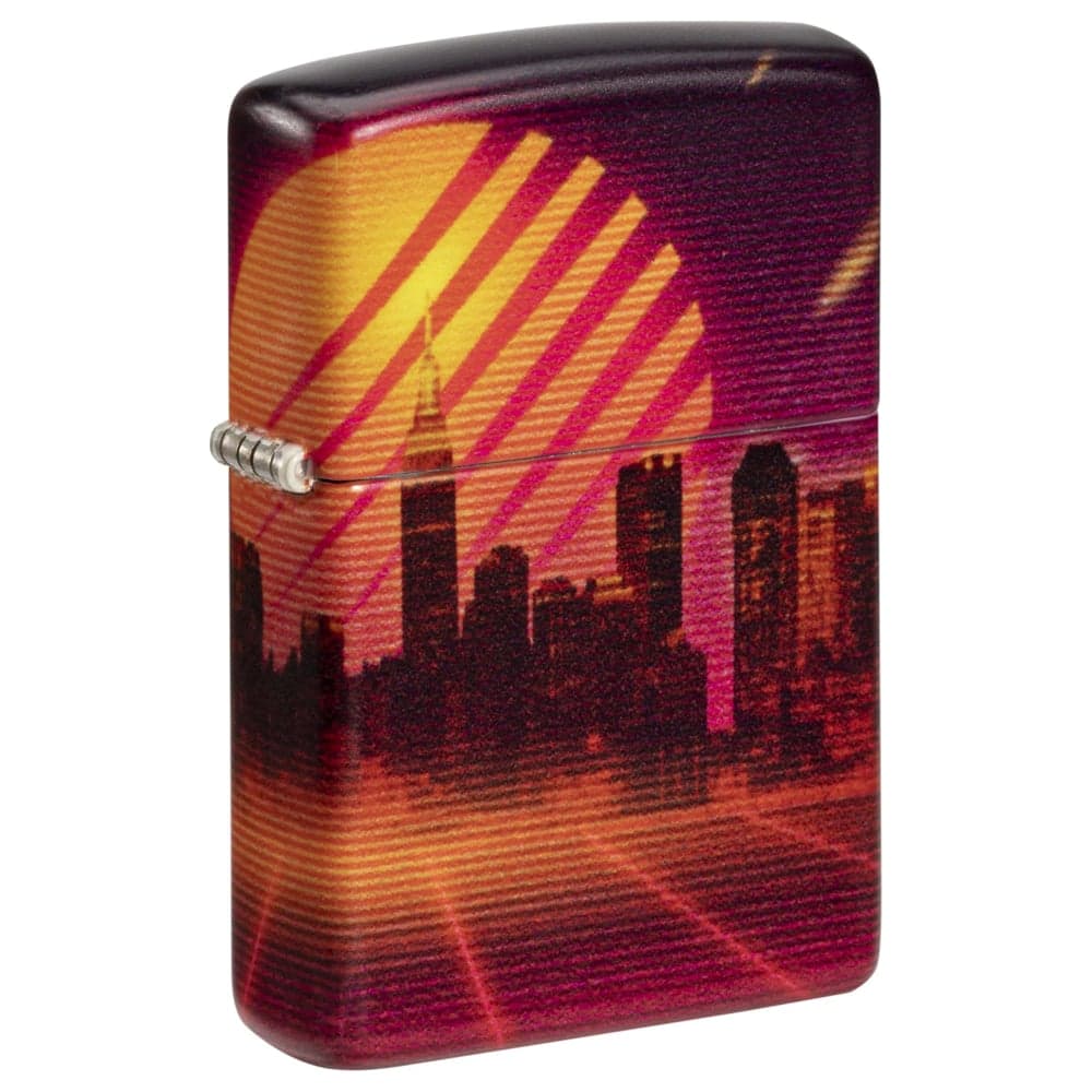 Зажигалка Zippo Cyber City с покрытием 540 Matte, латунь/сталь, оранжевая 38x13x57 мм 48505