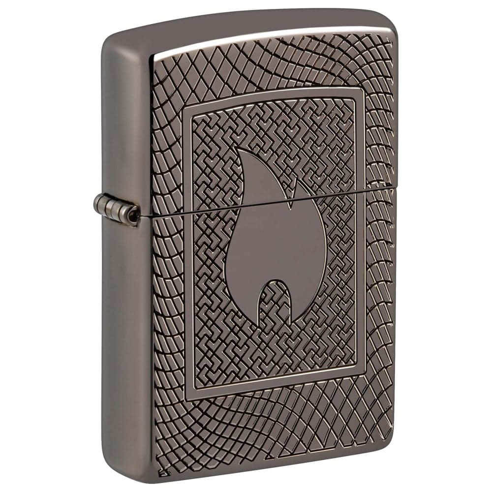 Зажигалка Zippo Armor с покрытием Black Ice, латунь/сталь, черная, 29x10x60 мм 48569