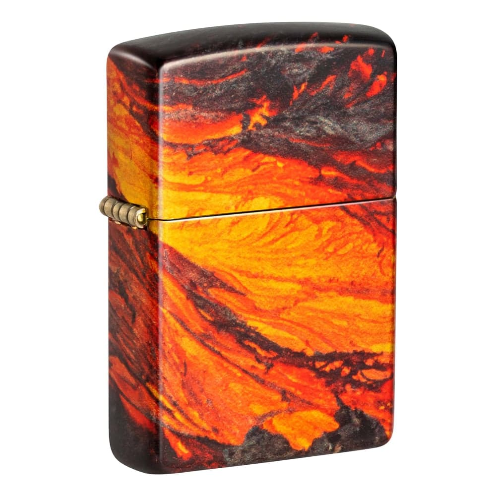 Зажигалка Zippo Lava Flow с покрытием 540 Tumbled Brass, латунь/сталь, оранжевая, 38x13x57 мм 48622