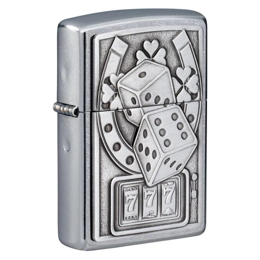 Зажигалка Zippo Lucky 7 с покрытием Street Chrome, латунь/сталь, серебристая, 38x13x57 мм 49294