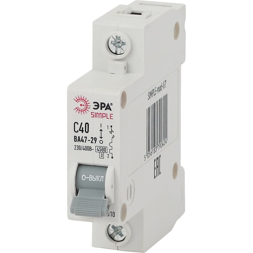 Автоматический выключатель ЭРА SIMPLE ВА 47-29 1P 40А C 4,5кА Б0039224