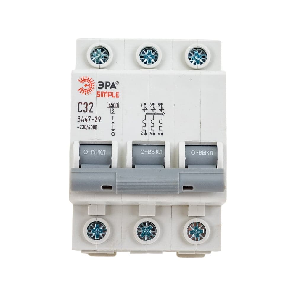 Автоматический выключатель ЭРА SIMPLE ВА 47-29 3P 32А C 4,5кА Б0039241