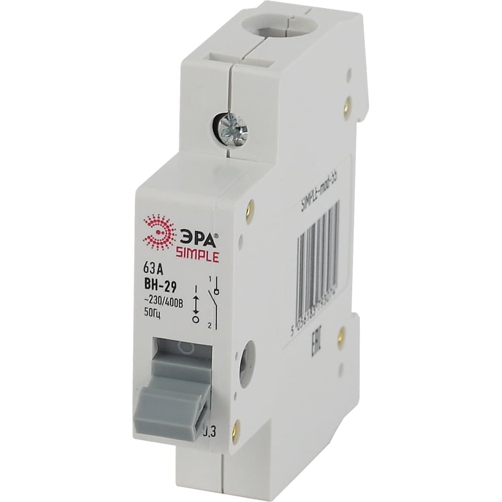 Выключатель нагрузки ЭРА SIMPLE ВН-29 1P 63А Б0039248