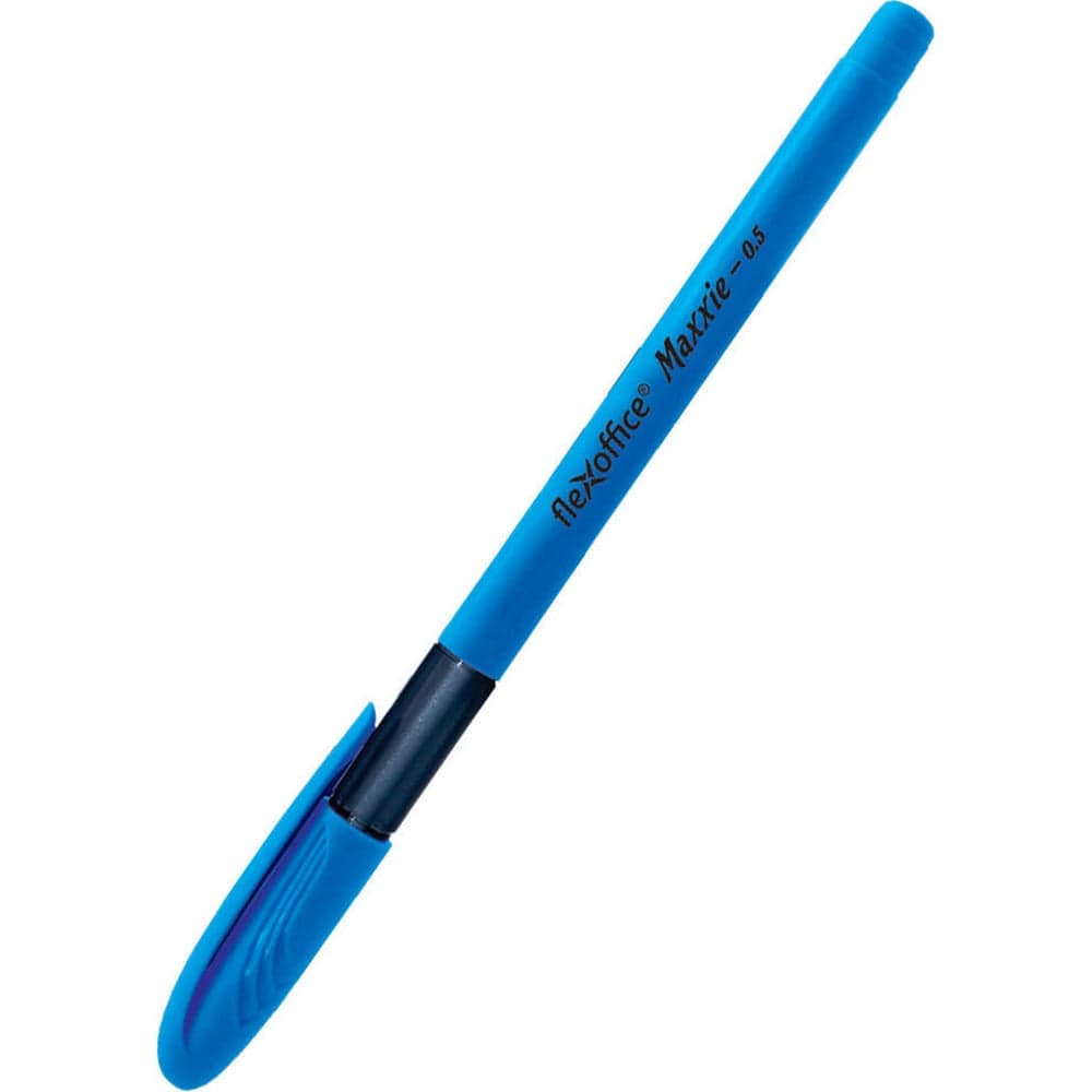 Шариковая ручка с масляными чернилами Flexoffice maxxie neon синяя, 12 шт. FO-GELB035NBB BLUE