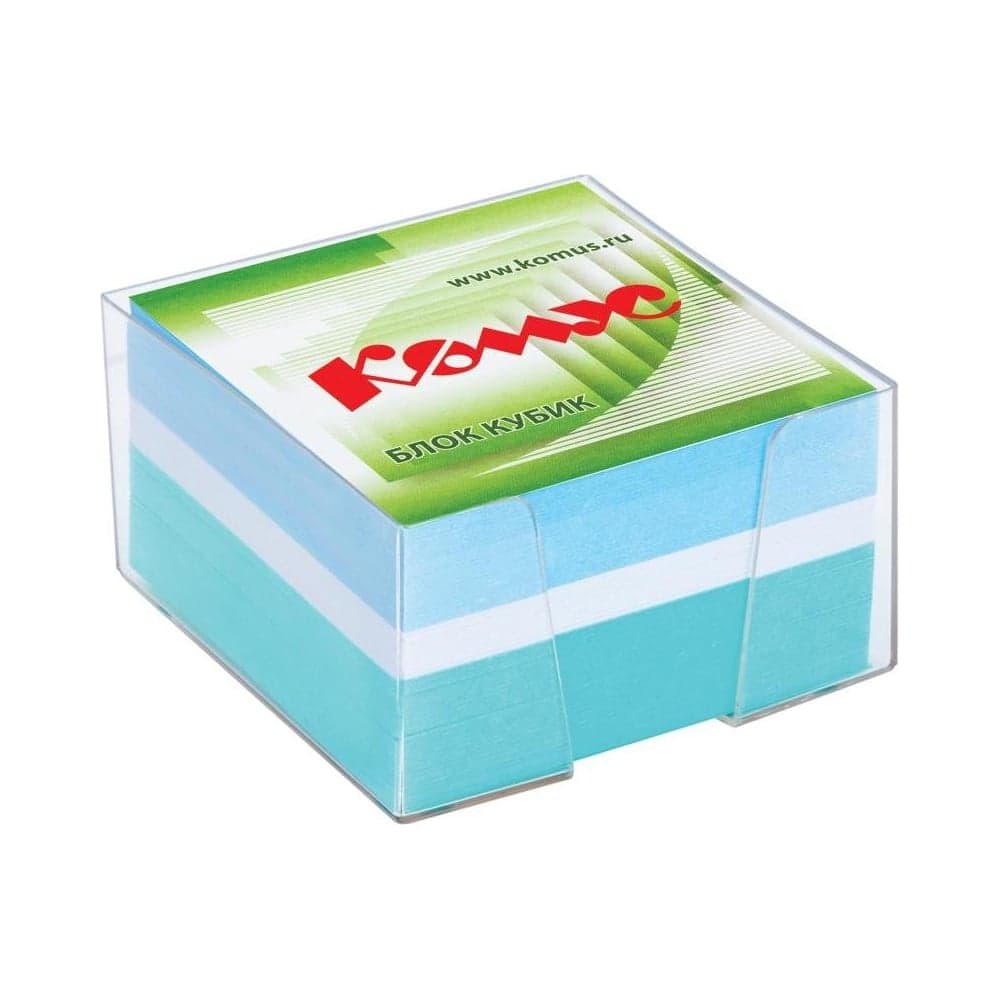 Блок для записей в подставке Комус 9x9х5 см, цветной, 80-100 г 154932