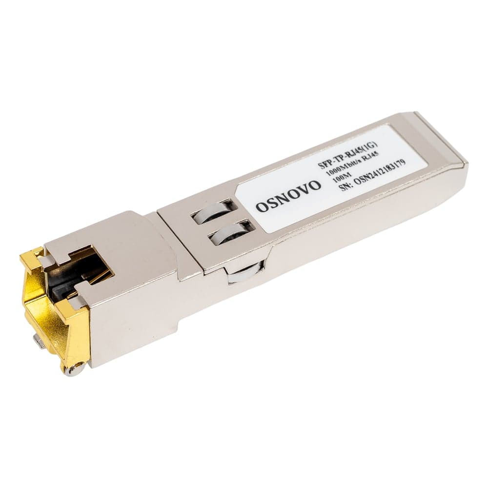 SFP модуль OSNOVO SFP-TP-RJ45(1G) медный, Gigabit Ethernet с разъемом RJ45. sct1400