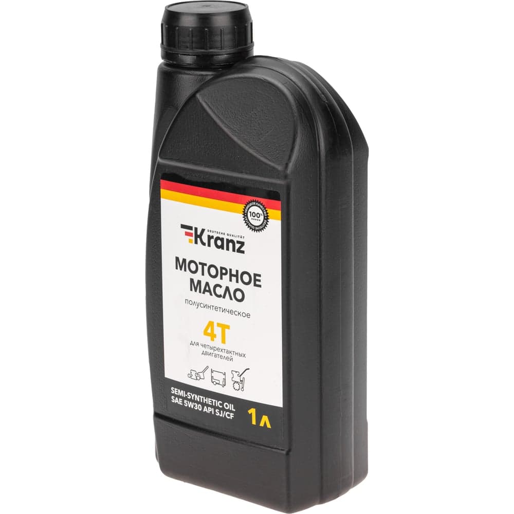 Моторное масло полусинтетическое для 4-х тактных двигателей SAE 5W30, 1 л KRANZ KR-16-1299