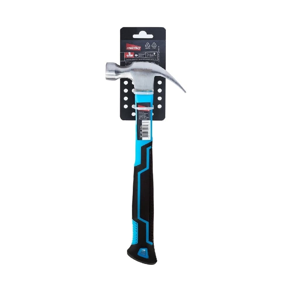 Столярный молоток с гвоздодером с плексигласовой рукояткой Smartbuy 225 г, tools SBT-GHN-200p2