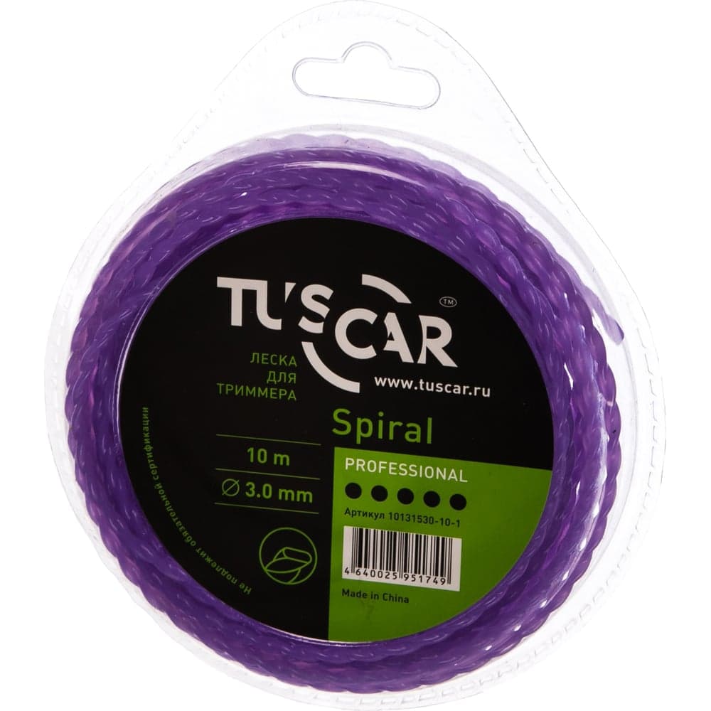 Леска для триммера Spiral, Professional, 3.0 мм, 10 м TUSCAR 10131530-10-1