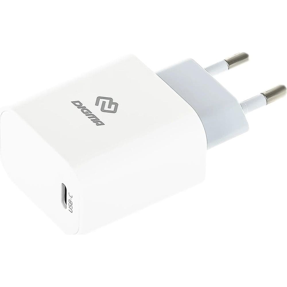 Сетевое зарядное устройство DIGMA DGW2C 20w, 3A (PD), USB-C, универсальное, белый, (DGW2C0F010WH) 1655943