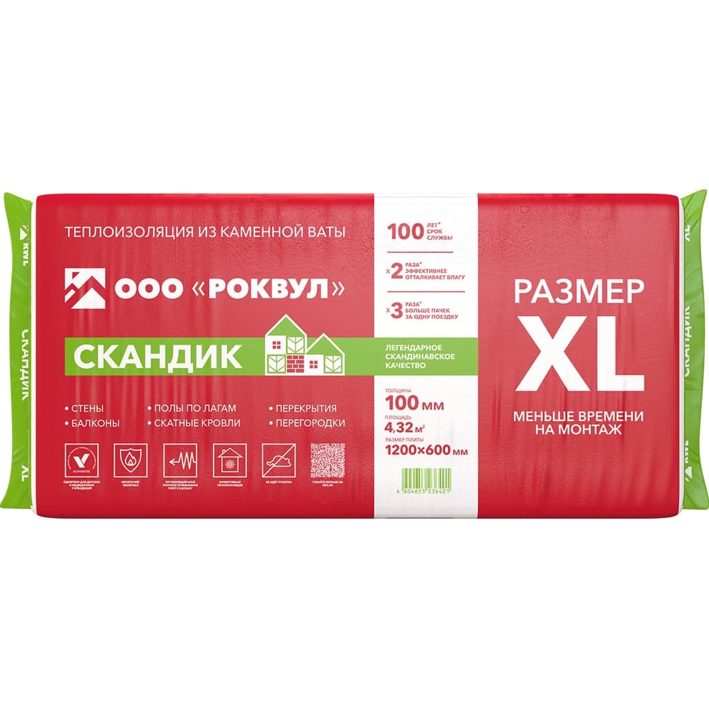 Теплоизоляционная плита RWL ЛАЙТ БАТТС СКАНДИК XL 100 мм 171956