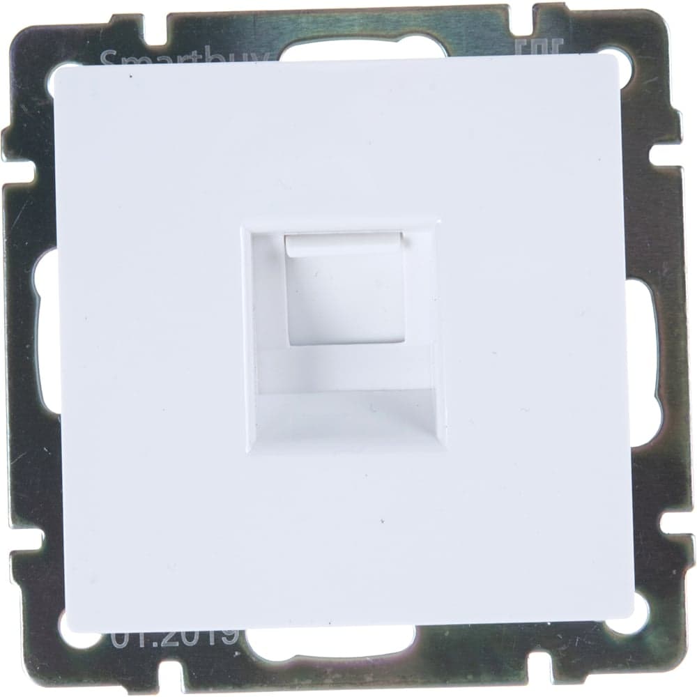 Телефонная розетка Smartbuy RJ11 белая Нептун SBE-05w-S1-PH