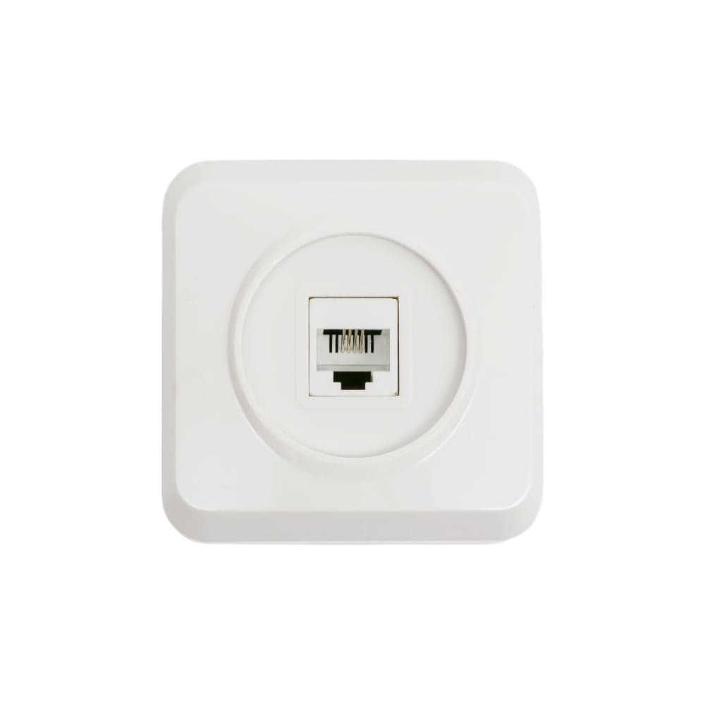 Телефонная розетка Smartbuy 1-местная белая Юпитер SBE-03w-S1-PH
