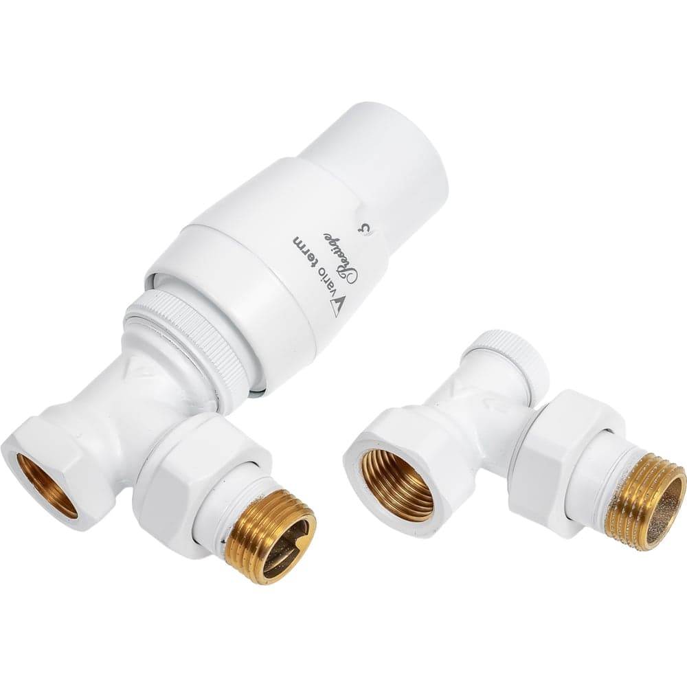 Комплект для углового подключения с термоголовкой Vario Term Elegant белый матовый ELGS0221C/FK