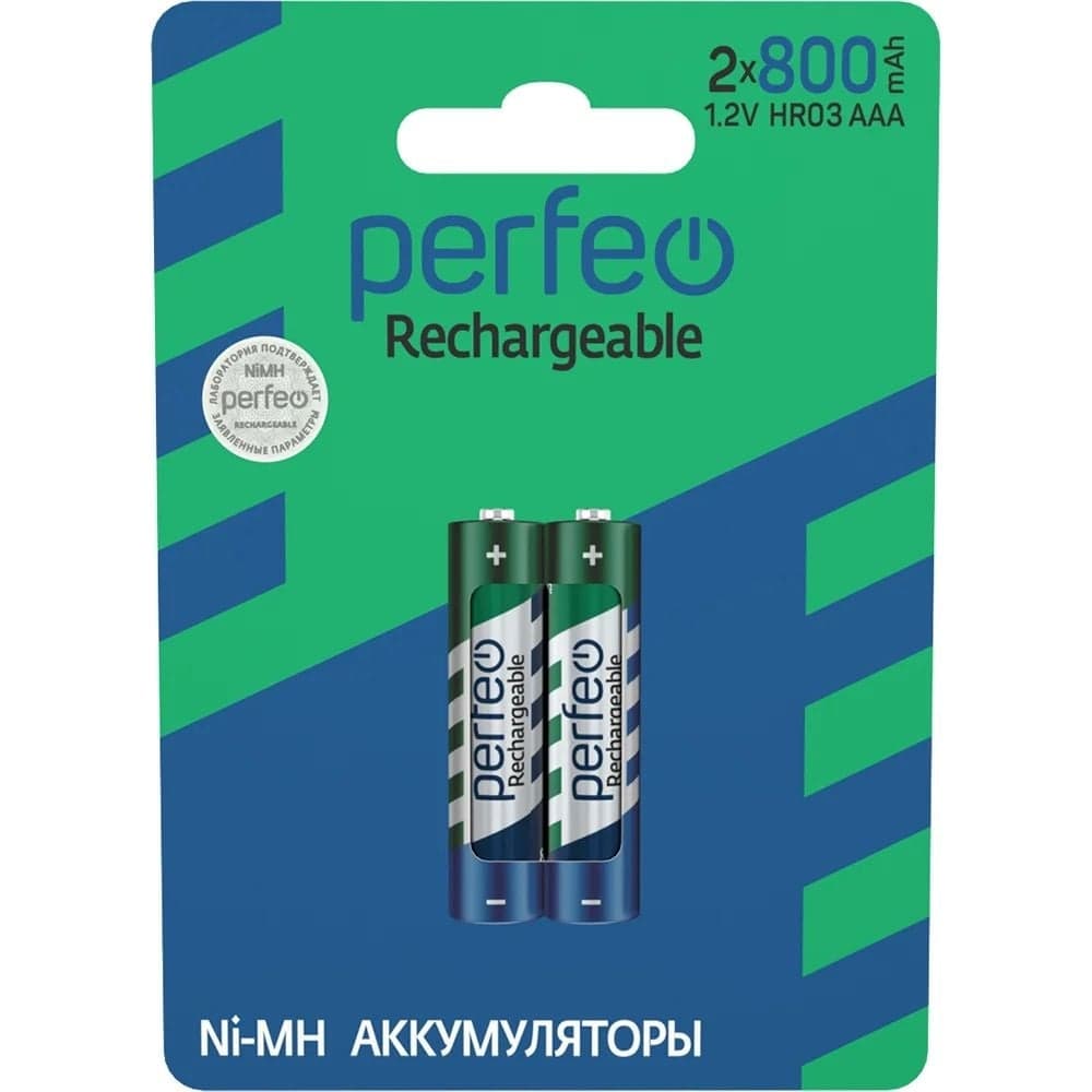 Аккумулятор PERFEO AAA800mAh 2 шт блистер 30 007 014