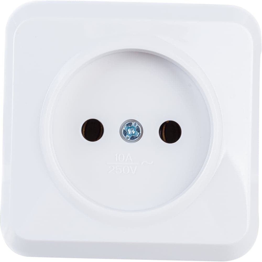 Розетка Smartbuy 1-местная 10А без заземления белая, керамика Юпитер SBE-03w-10-S1-N-c