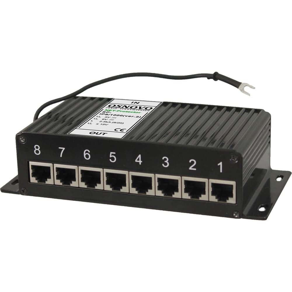 Устройство грозозащиты для локальной вычислительной сети OSNOVO SP-IP8/1000(ver2) (скорость до 1000 Мбит/с) на 8 портов sct1160