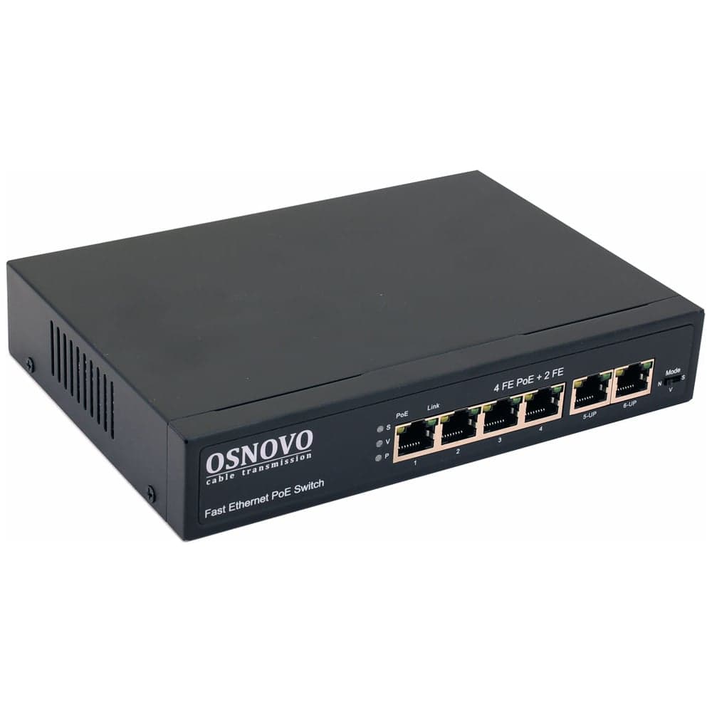 PoE коммутатор OSNOVO SW-20600(80W) Fast Ethernet на 6 RJ45 портов sct1268