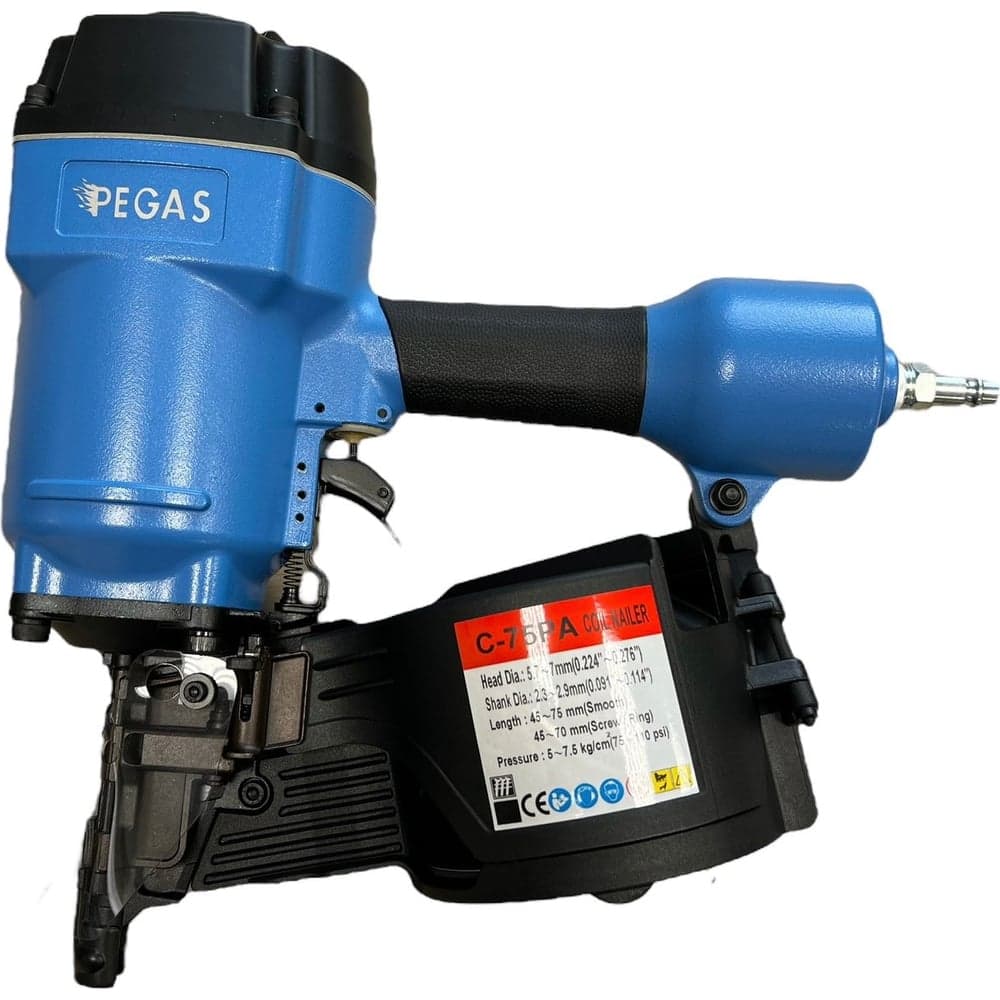 Промышленный барабанный гвоздезабивной пистолет Pegas pneumatic C-75PA  гвозди на катушке 1055