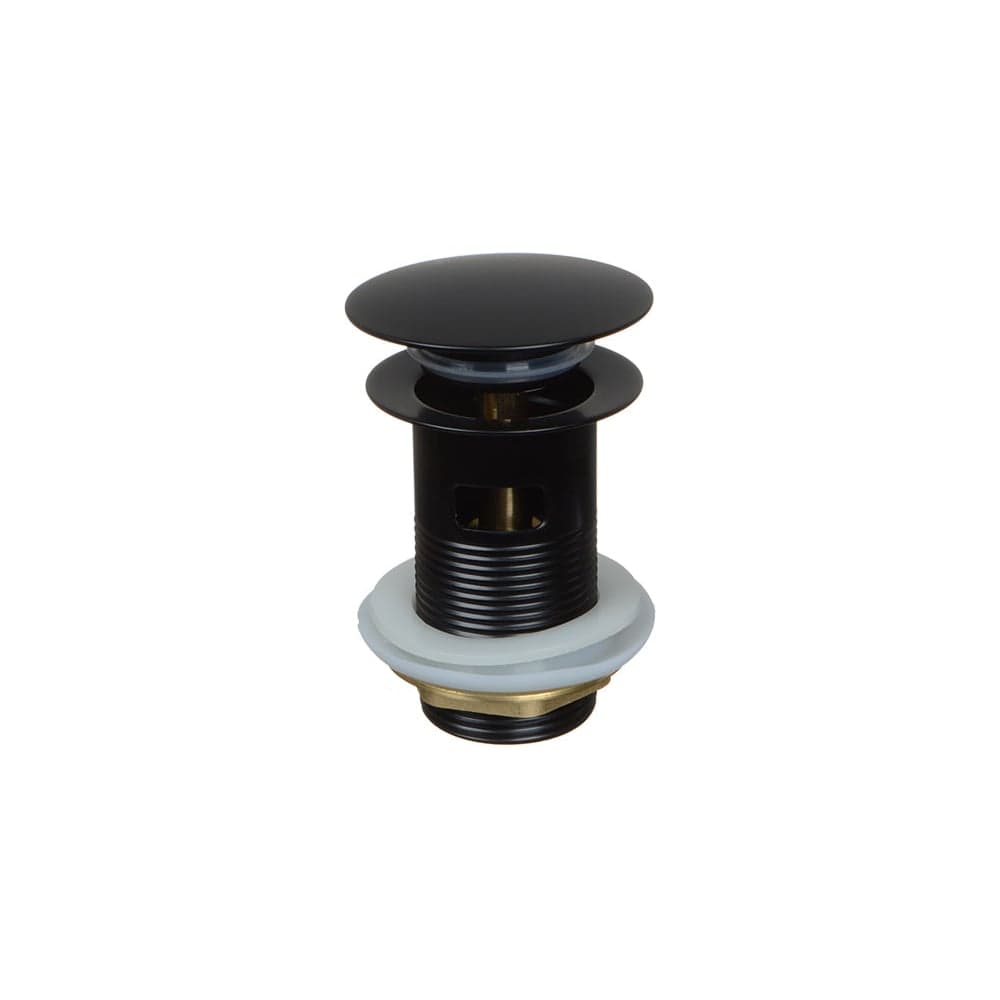 Донный клапан Terma CLICK-CLACK c большой кнопкой, c переливом, black pearl 32372