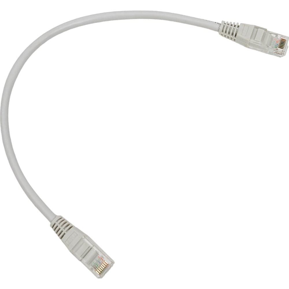 Патч-корд TWT RJ45-RJ45, 4 пары, UTP, категория 5е, 0.3 м, серый, 45-45-0.3-GY