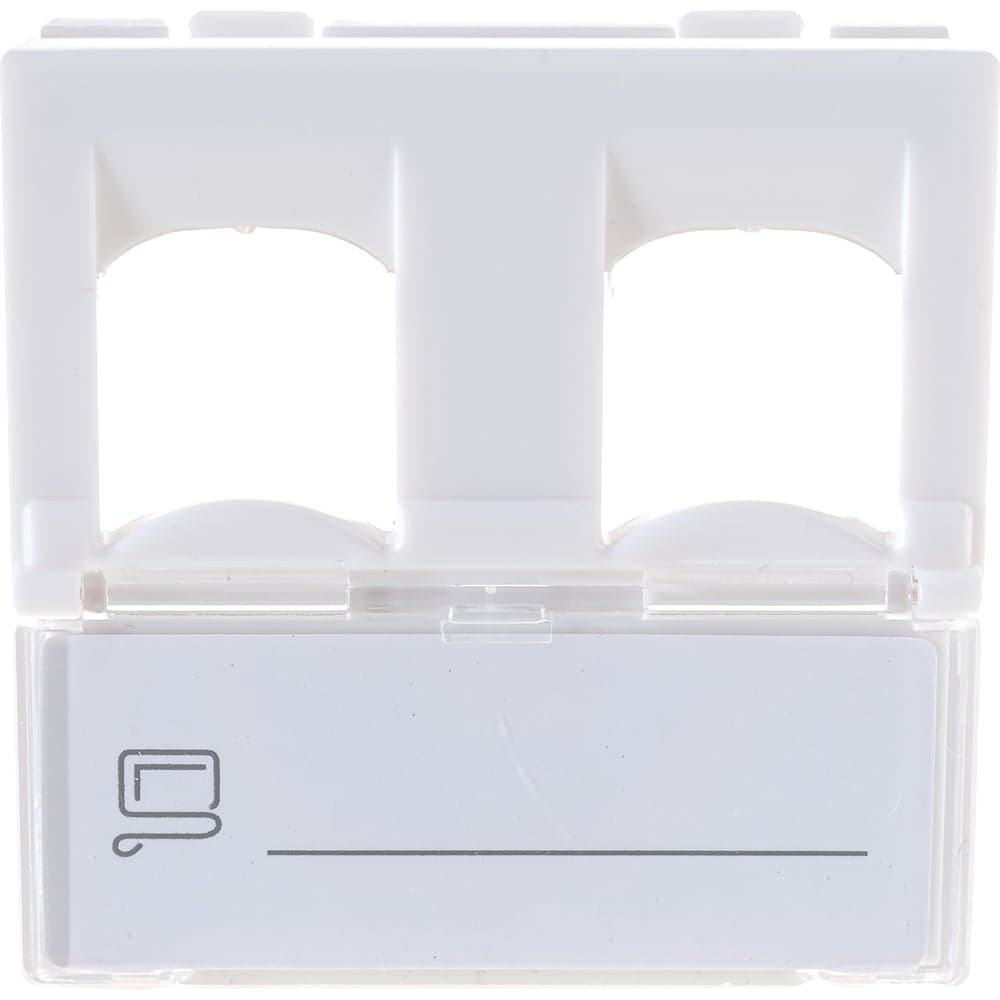 Вставка LANMASTER 45x45 на 2 кейстоуна, со шторкой, маркировкой, белая, LAN-SIP-24L-WH