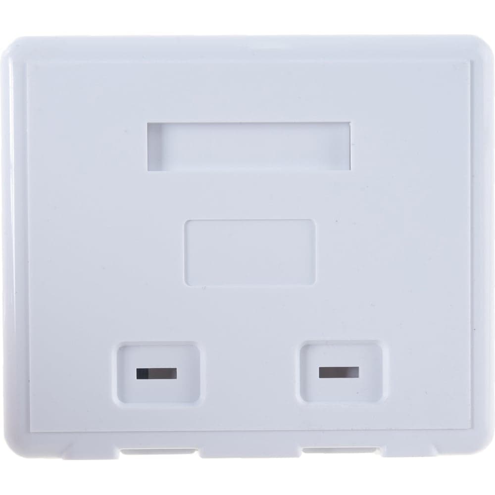 Настенная коробка LANMASTER на 2 кейстоуна, со шторками, белая, LAN-SA2/S-WH