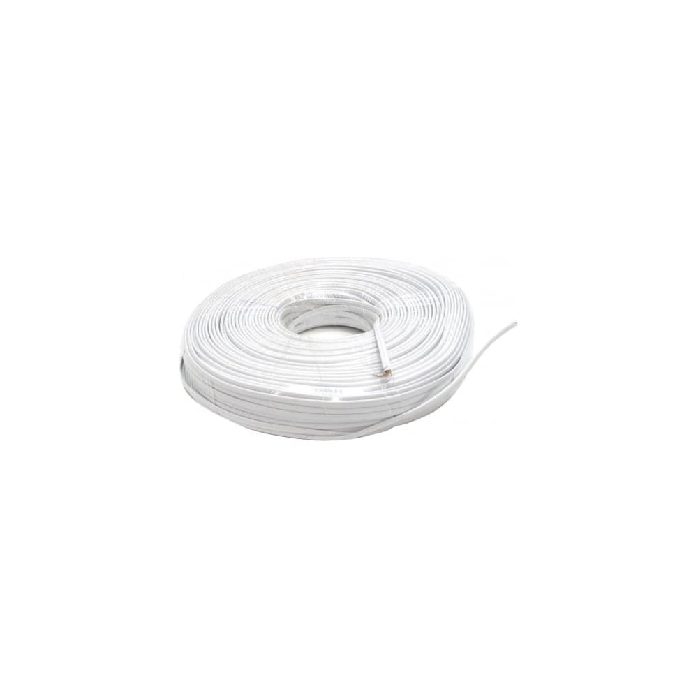 Телефонный кабель TWT 4 жилы, 26 AWG, многожильный, плоский, серый, 100м в катушке TEL4/100-GY