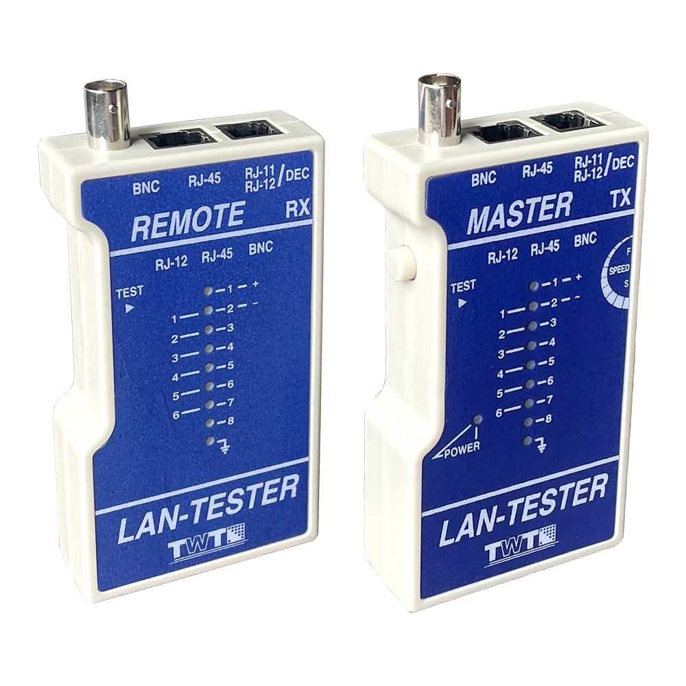 Тестер для витой пары TWT RJ-45 телефонного RJ-12 RJ-11 коаксиального кабеля BNC TST-200 TWT-TST-200