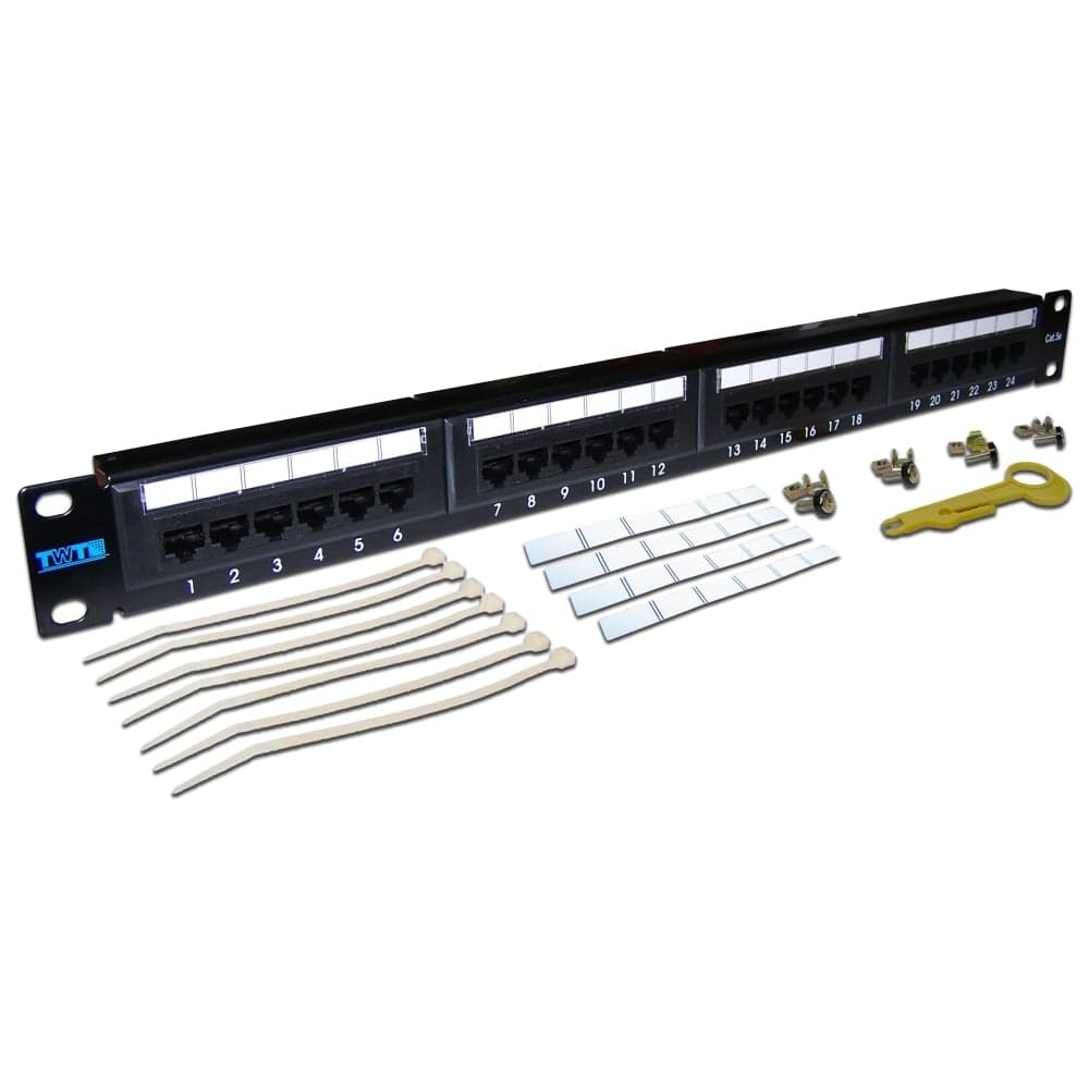 Патч-панель TWT 19, 24 порта RJ-45, категория 5e, UTP, 1U, PP24UTP
