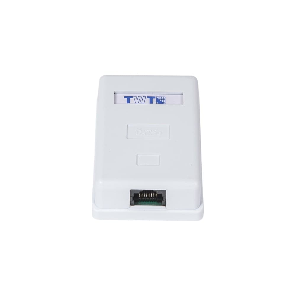 Настенная розетка TWT 1 порт RJ-45, категория 5е, белая, SM1-45-WH