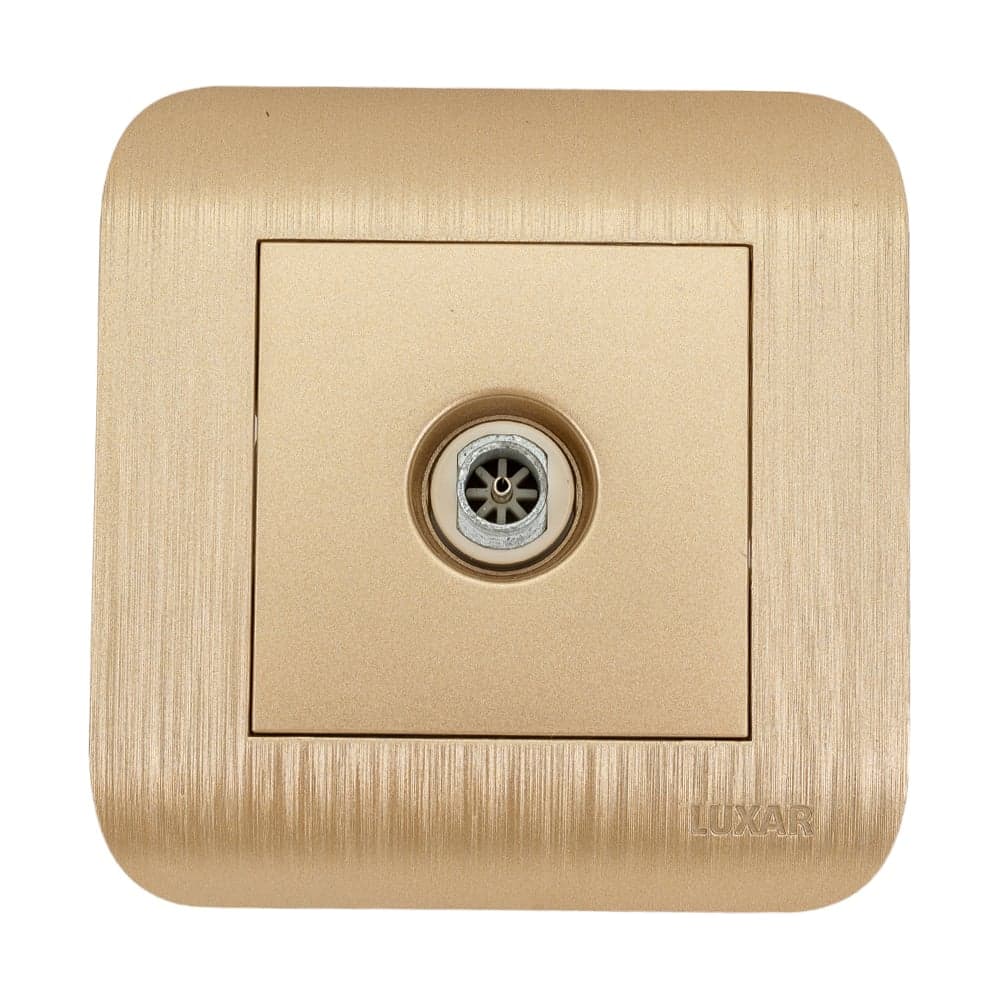 Розетка LUXAR Deco с/у TВ оконечная шампань с рифленой рамкой 4606400620365