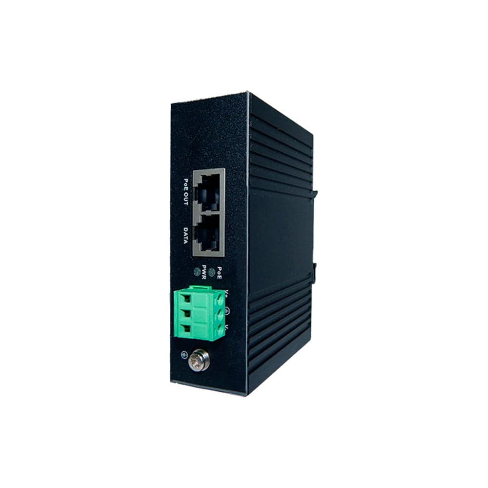 Промышленный Poe инжектор ComOnyx гигабитный, 15вт, с креплением на din рейку, co-pj-1g15-p206, 100-076