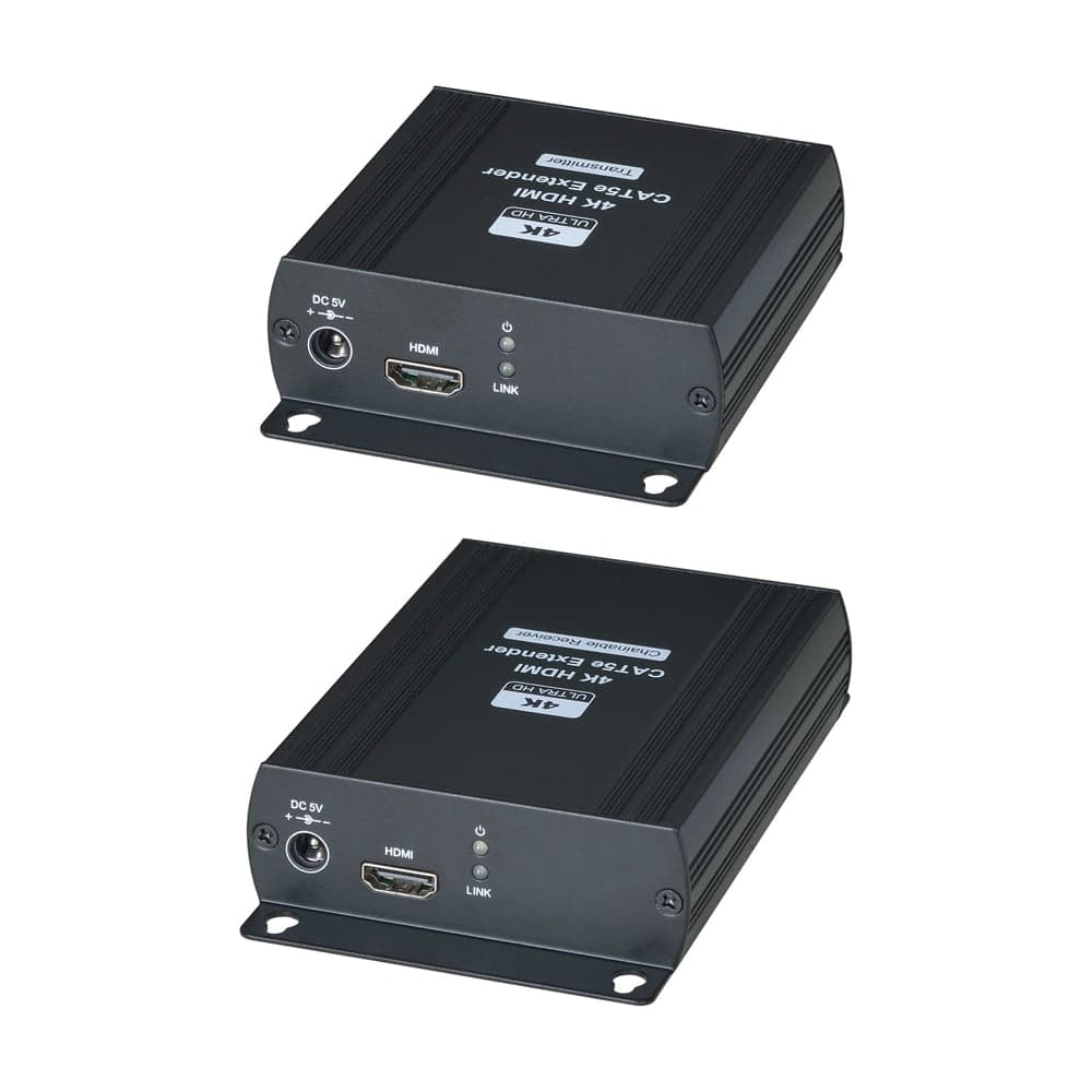 Комплект (передатчик + приёмник) для передачи HDMI сигнала SC&T HE03L-4K по одному кабелю витой пары на расстояние до 140 м (CAT6) с возможностью каскадного подключения дополнительных приемников sct1248