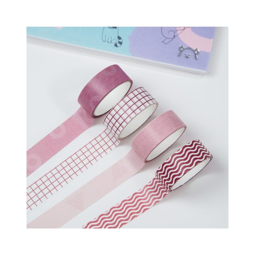 Набор клейких декоративных лент MESHU Pink waves, 4 шт. MS_36903