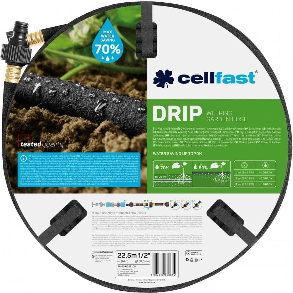 Сочащийся шланг Cellfast DRIP 1/2, 22.5 м 19-003