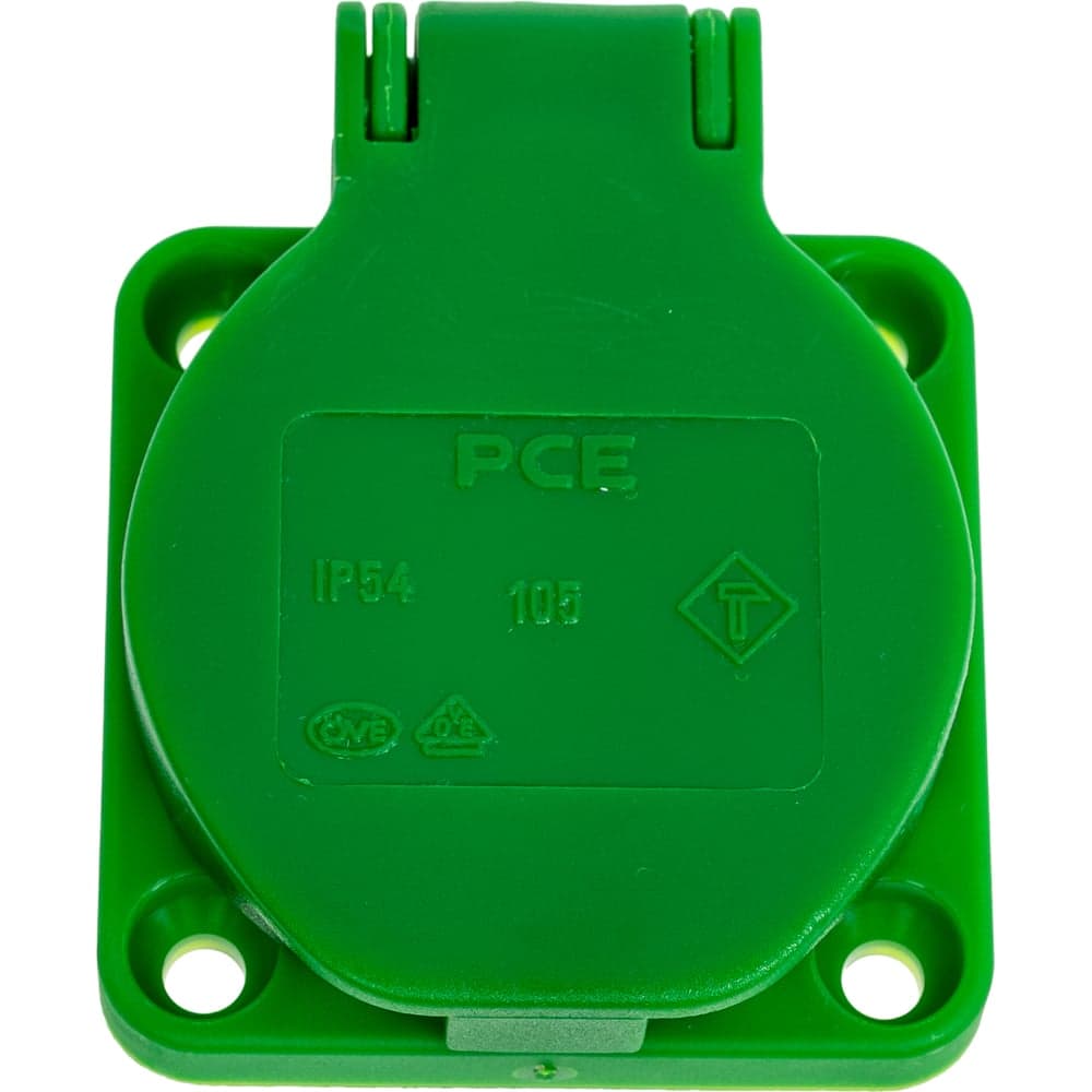 Розетка PCE встр 16а/220v/2p+e/ip54 50x50 подкл. сзади зелёная 105-0u