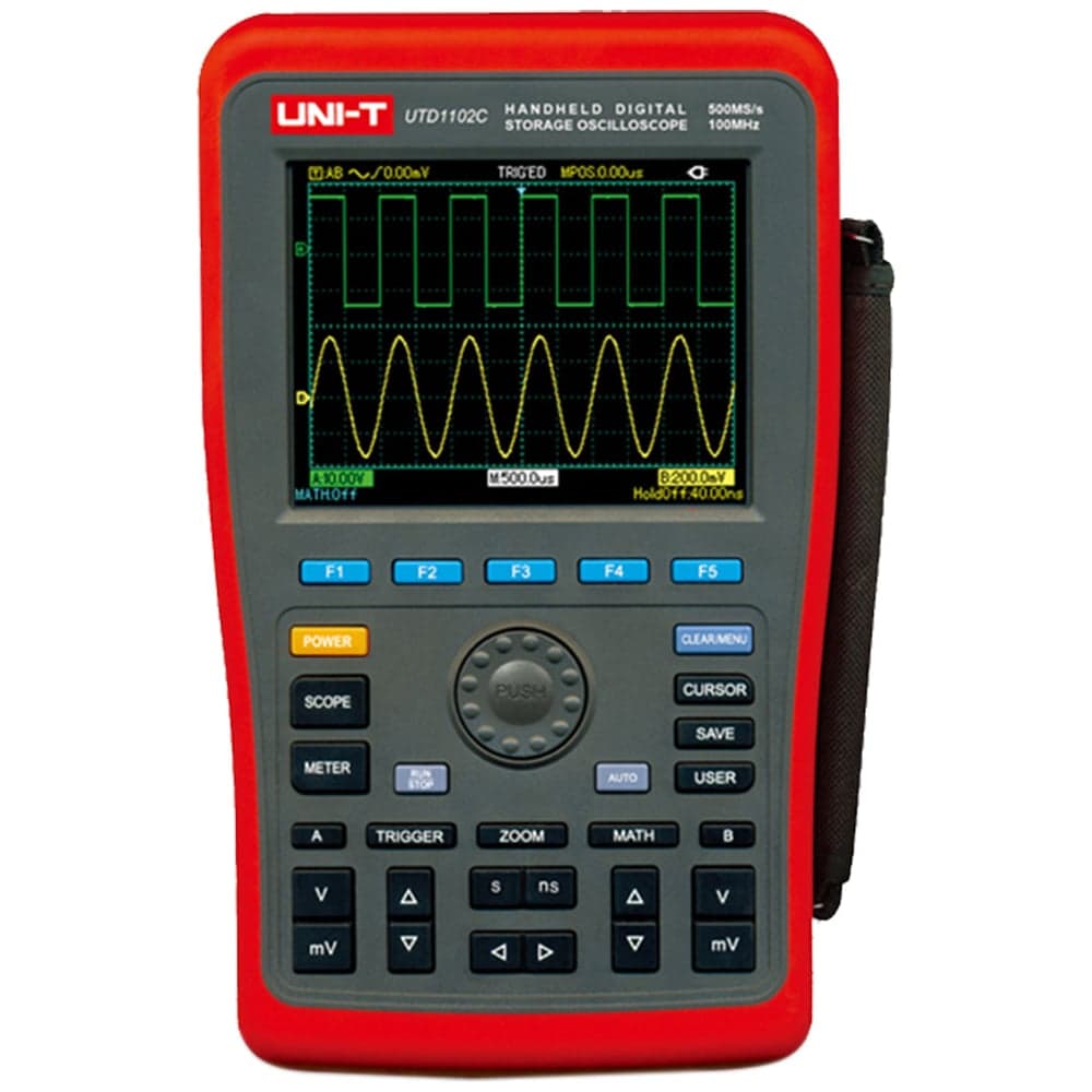 Цифровой портативный осциллограф UNI-T UTD1102C 2 канала, 100 МГц, 250Мв/с, c USB 00-00012508