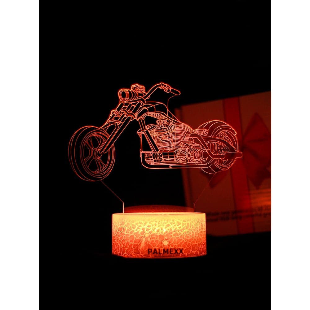 Светодиодный ночник 3d светильник PALMEXX led rgb 7 цветов (мотоцикл) PX/LAMP-029