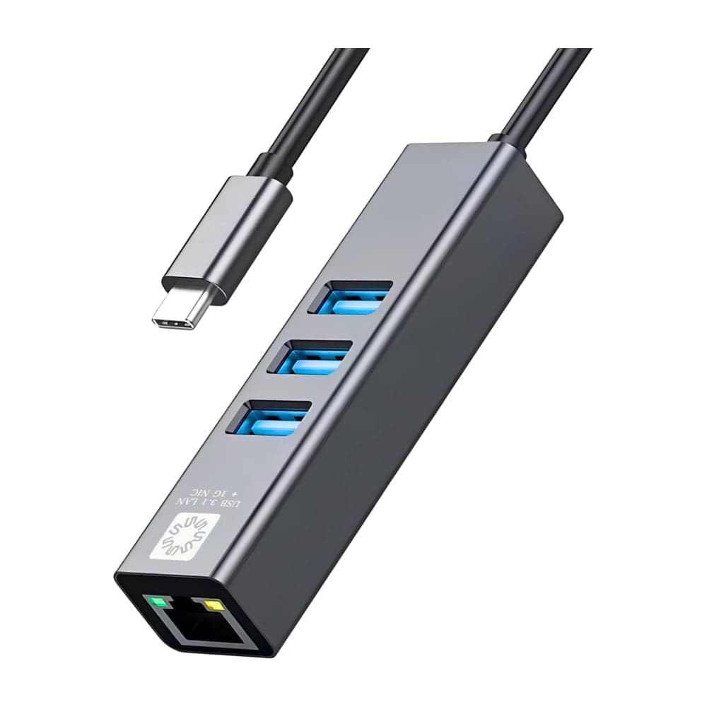 Кабель-адаптер 5Bites usb3.1 3хusb3.0 rj45 1g al grey UA3C-45-12BK