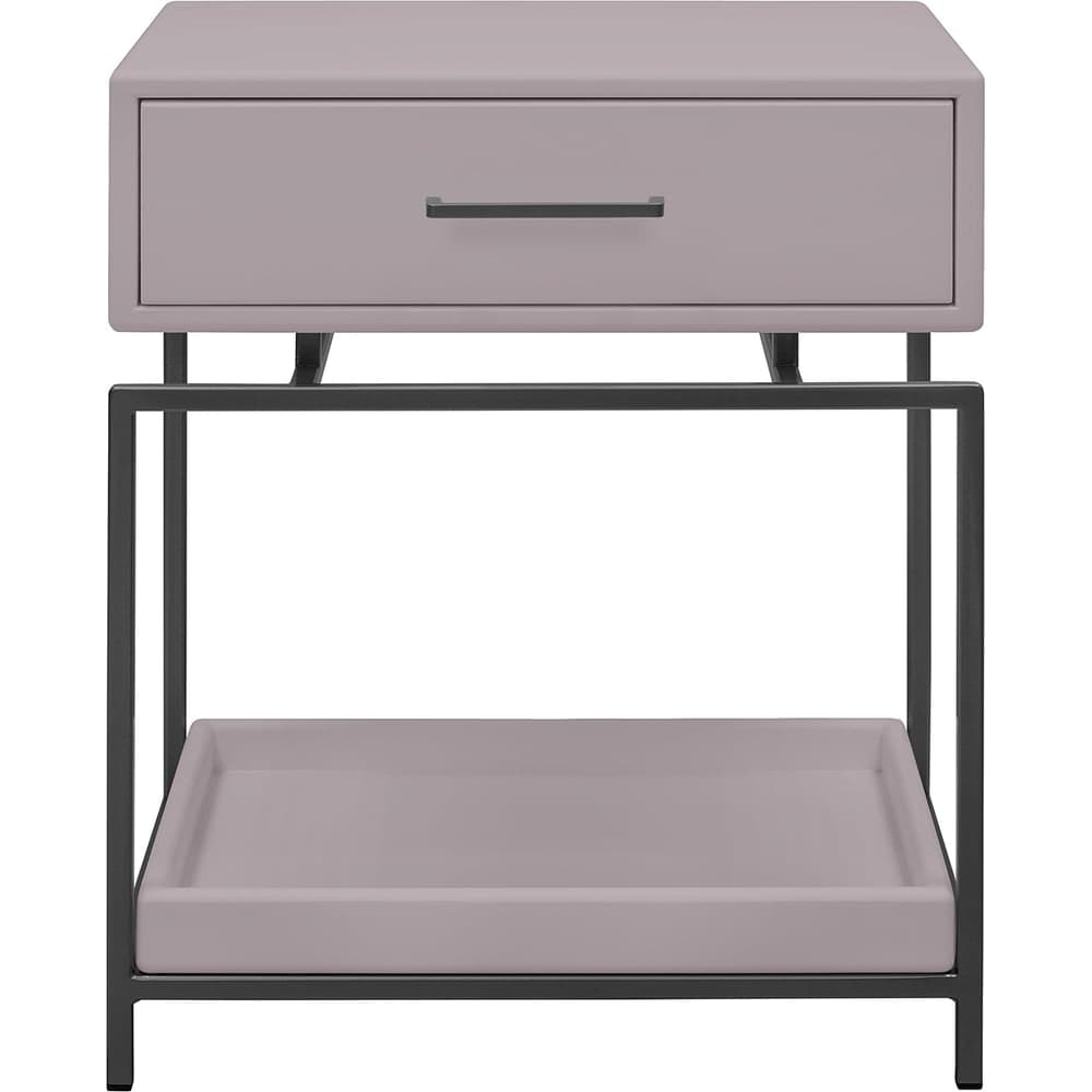 Прикроватная тумба GreenWeen KARIN MINI, черный каркас, верх МДФ LATTE, 500x375x620 GW-NS500-KARIN-B-MDF-LATTE