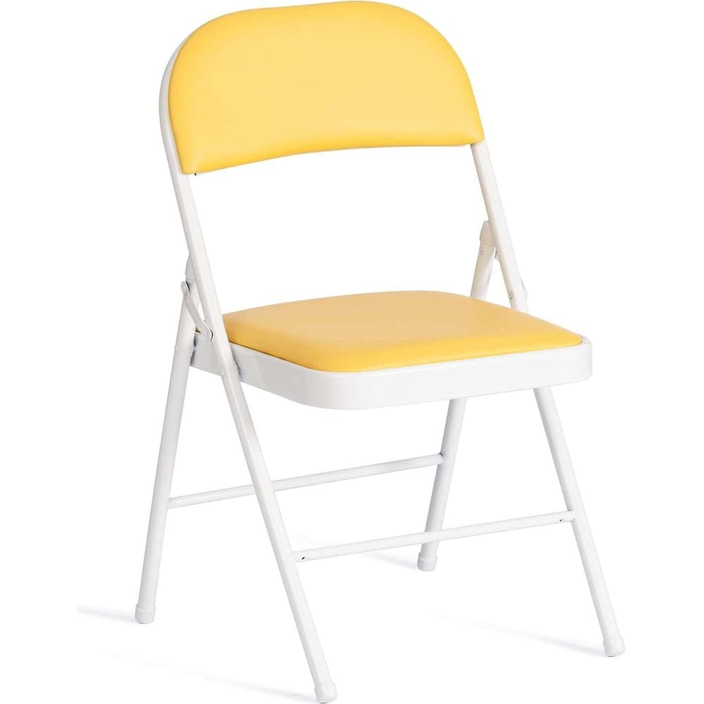 Складной стул Tetchair folder 3022g, каркас: металл, сиденье/спинка: экокожа, 46.5x47.5x79 см, желтый/белый 20233