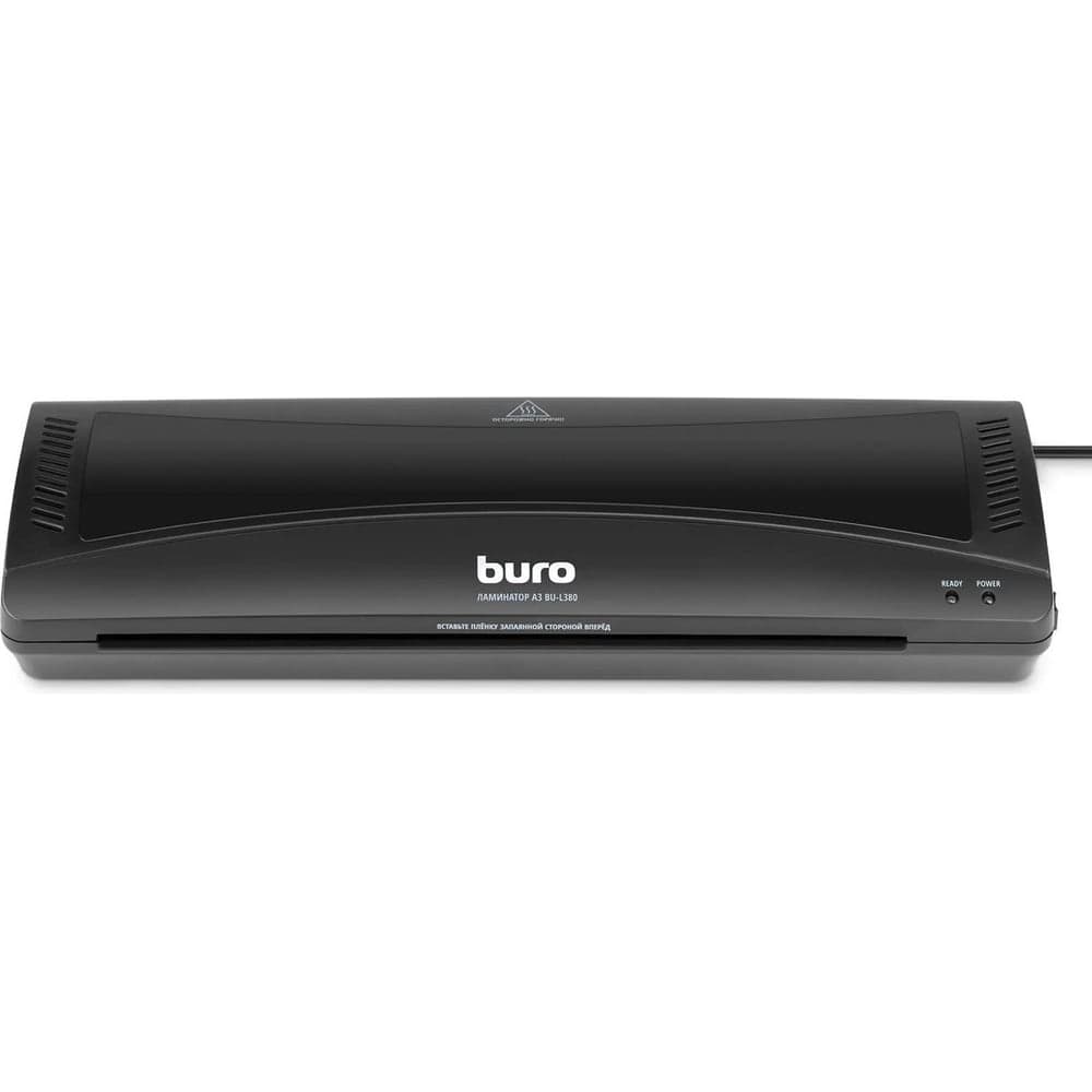 Ламинатор BURO BU-L380 черный, A3, 80-125 мкм, 25 см/мин, 2 вала, холодное ламинирование, ламинирование фото 1061658